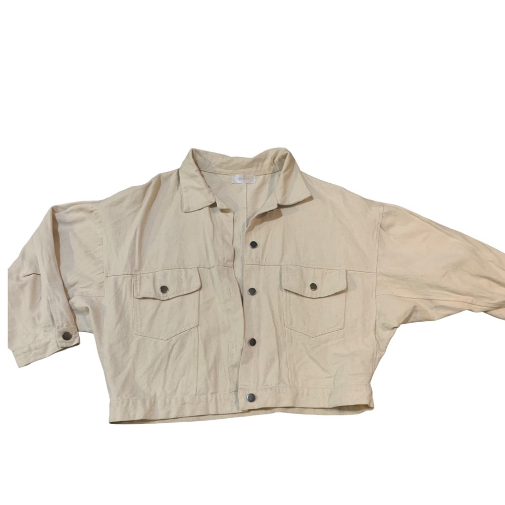Cream canvas denim jacket